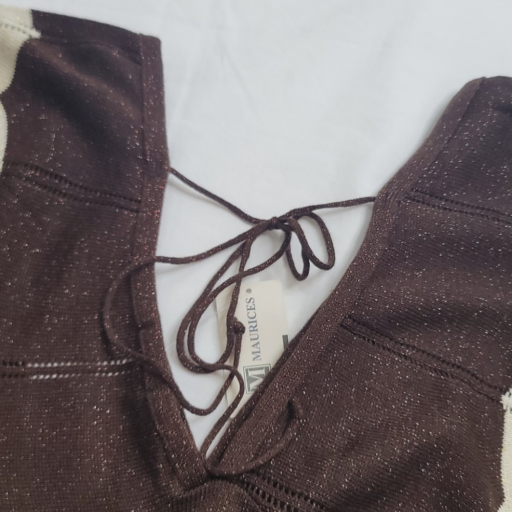 Maurices Studio Y brown top sz Large NWT - Picture 11 of 12